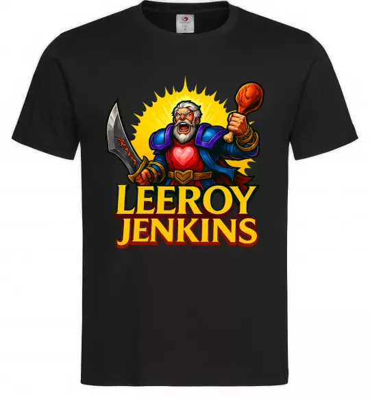 Чоловіча футболка Leeroy Jenkins Чорний фото