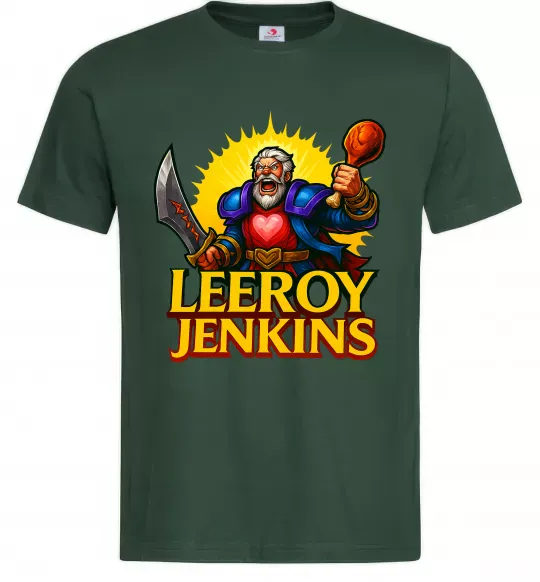 Чоловіча футболка Leeroy Jenkins Темно-зелений фото
