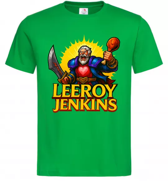 Чоловіча футболка Leeroy Jenkins Зелений фото