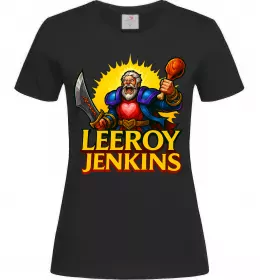 Женская футболка Leeroy Jenkins Черный фото