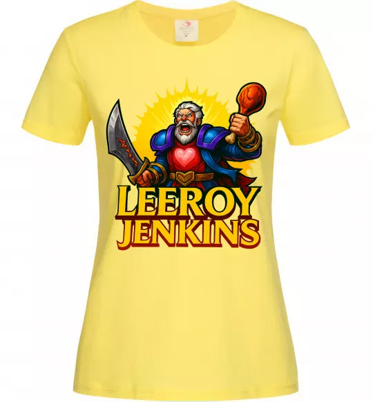 Женская футболка Leeroy Jenkins Лимонный фото