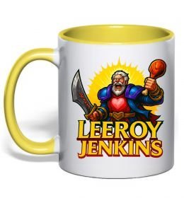 Чашка з кольоровою ручкою Leeroy Jenkins