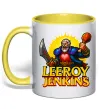 Чашка з кольоровою ручкою Leeroy Jenkins Сонячно жовтий фото