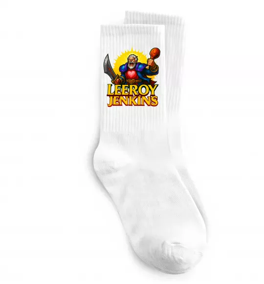 Шкарпетки Leeroy Jenkins Білий фото