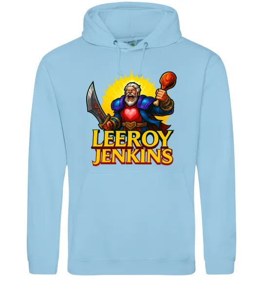 Чоловіча толстовка (худі) Leeroy Jenkins Блакитний фото