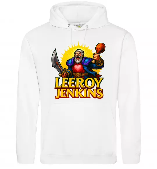 Женская толстовка (худи) Leeroy Jenkins Белый фото