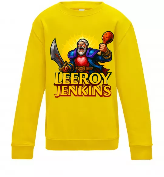 Детский Свитшот Leeroy Jenkins Солнечно желтый фото