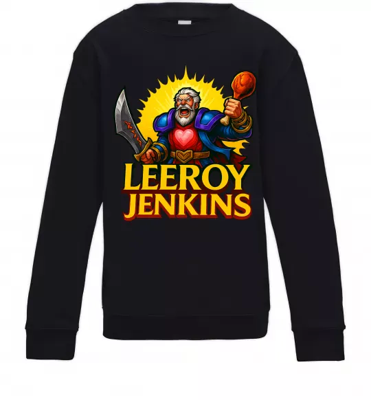 Детский Свитшот Leeroy Jenkins Черный фото