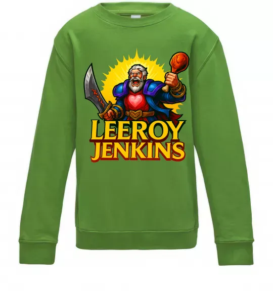 Детский Свитшот Leeroy Jenkins Лаймовый фото