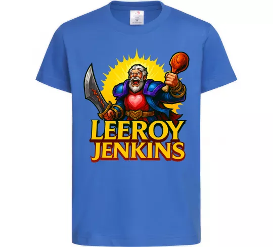 Дитяча футболка Leeroy Jenkins Яскраво-синій фото