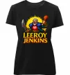 Женская премиум футболка Leeroy Jenkins Черный фото