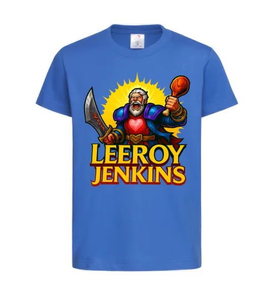 Дитяча футболка Leeroy Jenkins Яскраво-синій фото