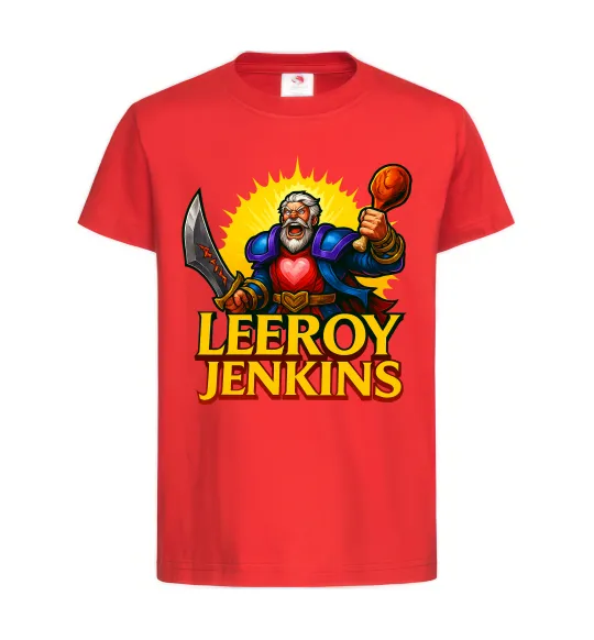Дитяча футболка Leeroy Jenkins Червоний фото