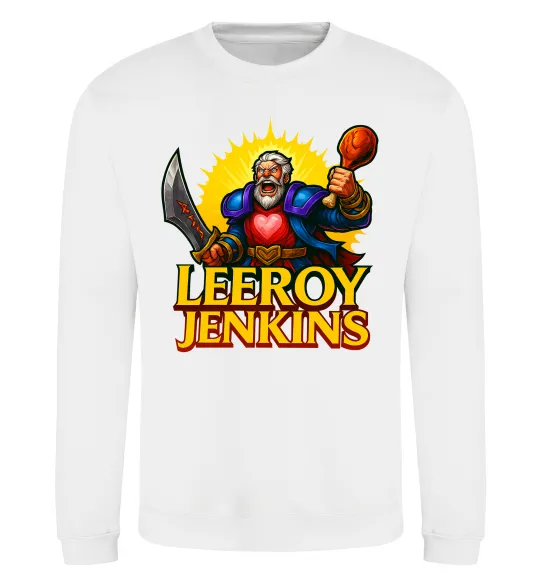Свитшот Leeroy Jenkins Белый фото