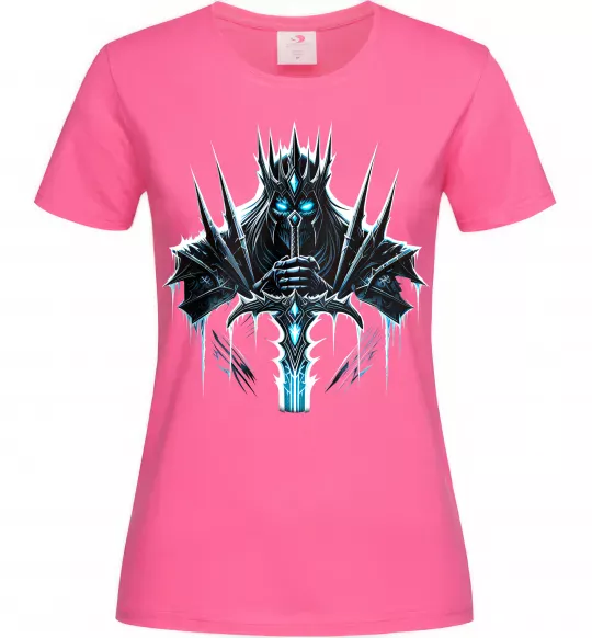 Жіноча футболка Lich king Яскраво-рожевий фото