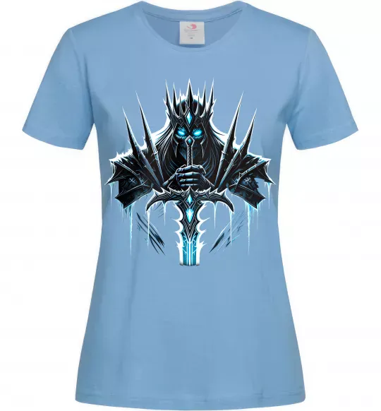 Жіноча футболка Lich king Блакитний фото