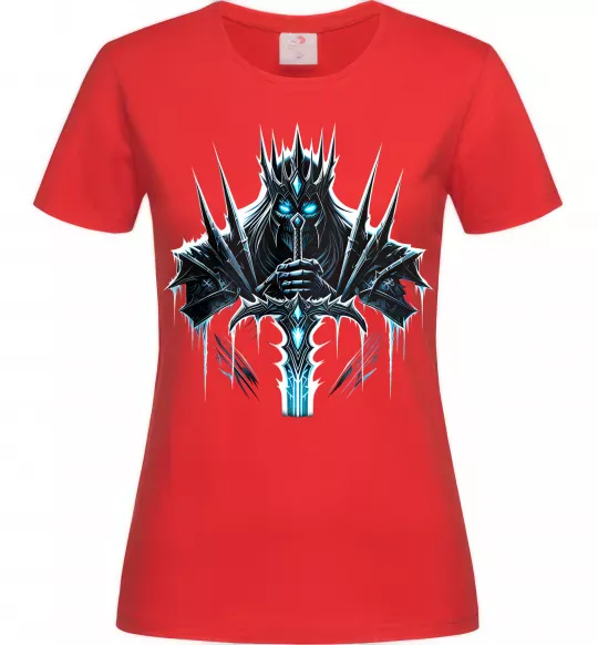 Жіноча футболка Lich king Червоний фото