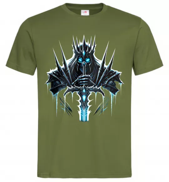Чоловіча футболка Lich king Оливковий фото