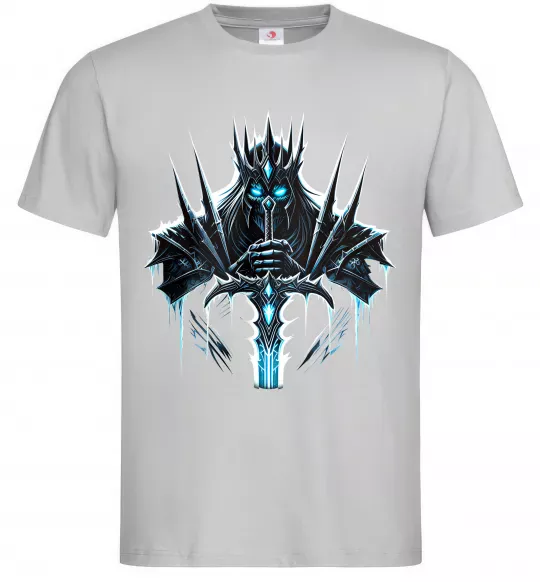 Чоловіча футболка Lich king Сірий фото