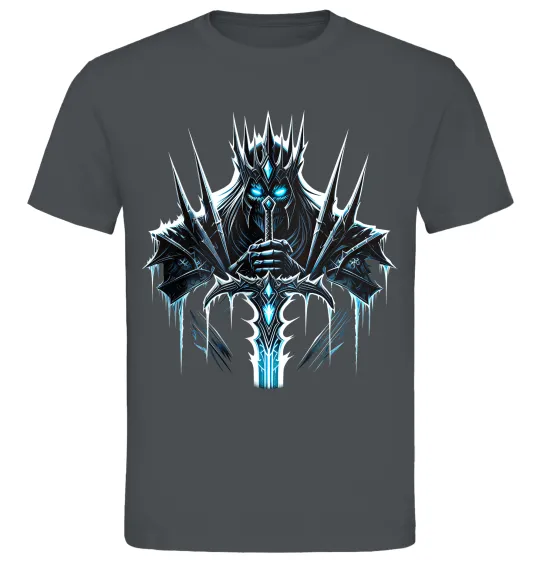 Чоловіча футболка Lich king Графіт фото