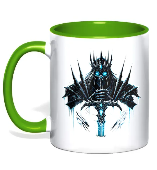 Чашка с цветной ручкой Lich king Лаймовый фото