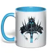 Чашка з кольоровою ручкою Lich king Блакитний фото