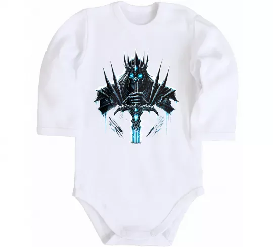 Дитячий бодік Lich king Білий фото