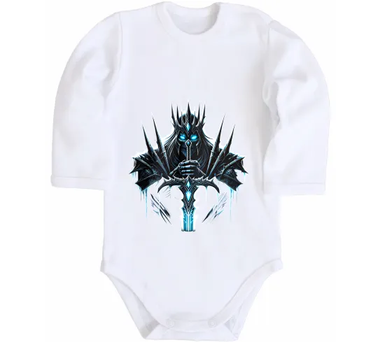Дитячий бодік Lich king Білий фото