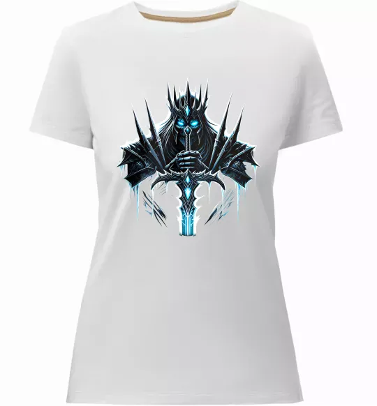 Жіноча преміум футболка Lich king Білий фото