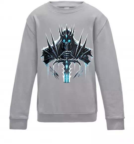 Детский Свитшот Lich king Серый меланж фото