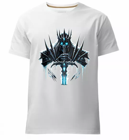 Чоловіча преміум футболка Lich king Білий фото