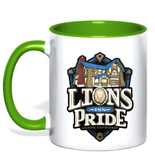 Чашка з кольоровою ручкою Warcraft lions Pride Лаймовий фото