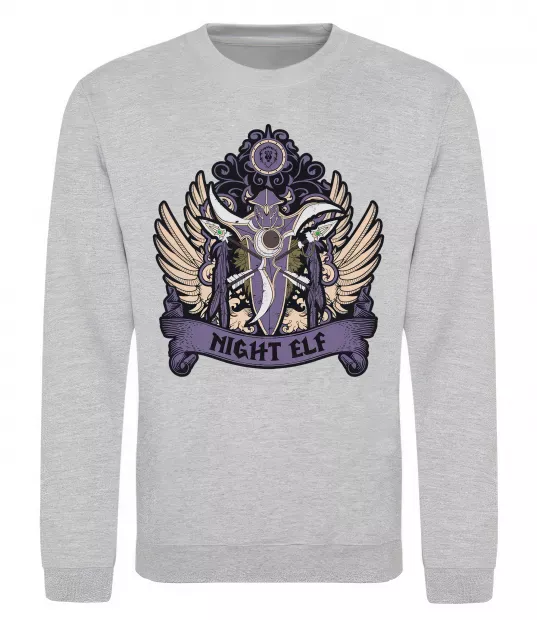Свитшот Night Elf Серый меланж фото