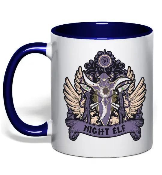 Чашка з кольоровою ручкою Night Elf Глибокий темно-синій фото