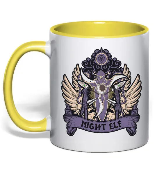 Чашка с цветной ручкой Night Elf Лимонный фото