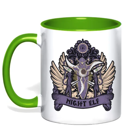 Чашка с цветной ручкой Night Elf Лаймовый фото