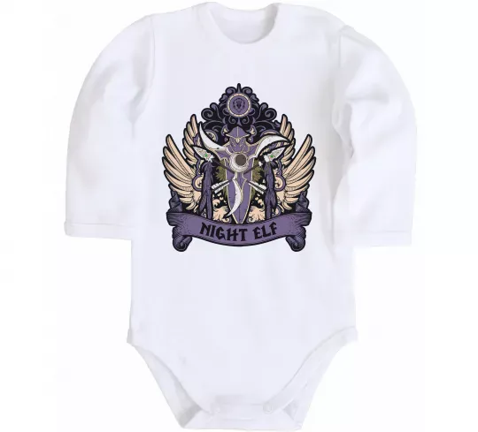 Дитячий бодік Night Elf Білий фото