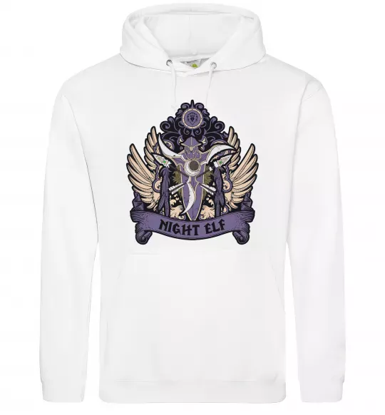 Чоловіча толстовка (худі) Night Elf Білий фото