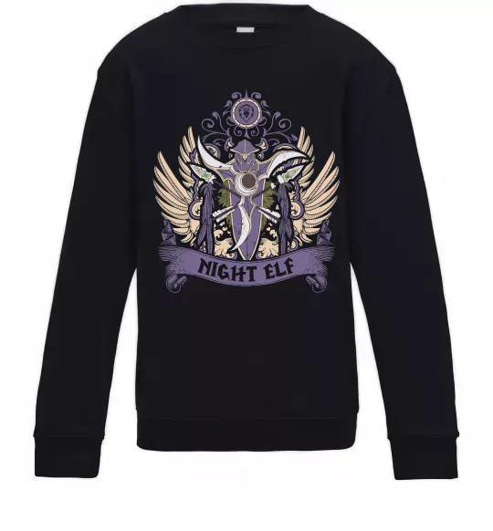 Детский Свитшот Night Elf Черный фото