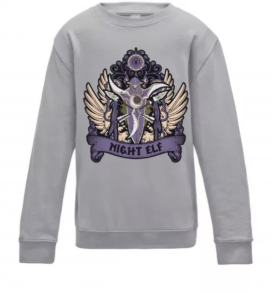 Детский Свитшот Night Elf Серый меланж фото