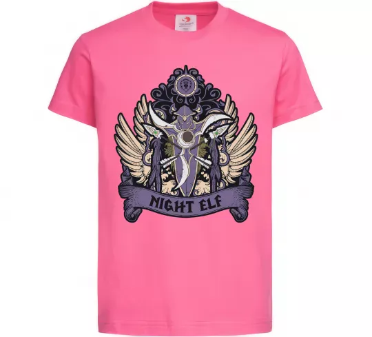 Детская футболка Night Elf Ярко-розовый фото