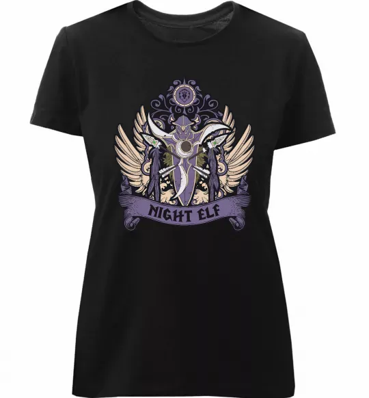 Жіноча преміум футболка Night Elf Чорний фото
