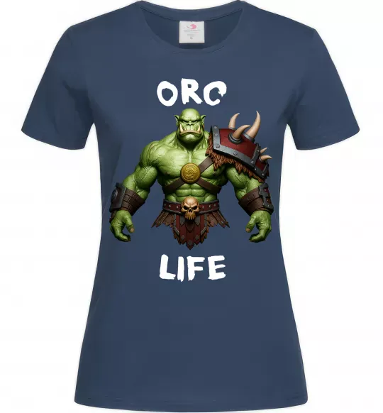 Жіноча футболка Warcraft Orc Life Темно-синій фото