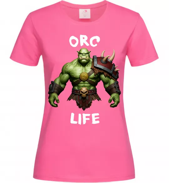 Жіноча футболка Warcraft Orc Life Яскраво-рожевий фото