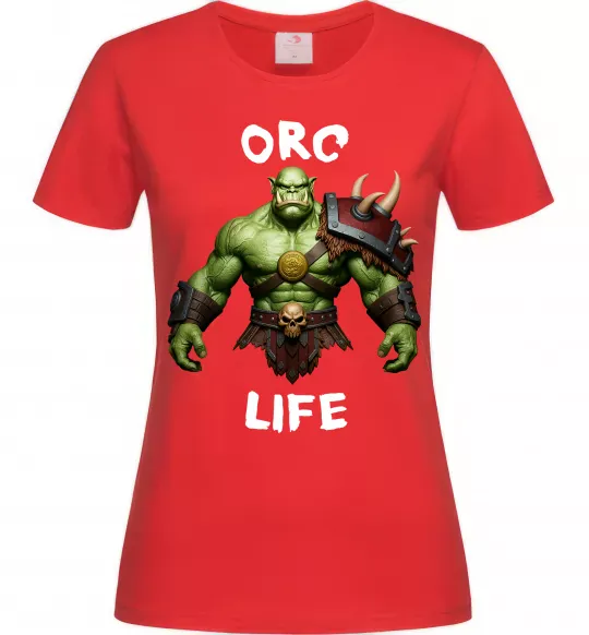 Жіноча футболка Warcraft Orc Life Червоний фото
