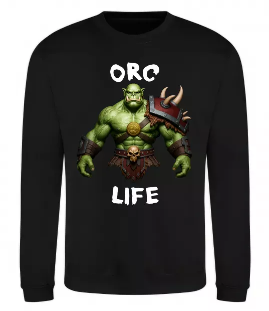 Світшот Warcraft Orc Life Чорний фото