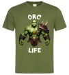 Чоловіча футболка Warcraft Orc Life Оливковий фото