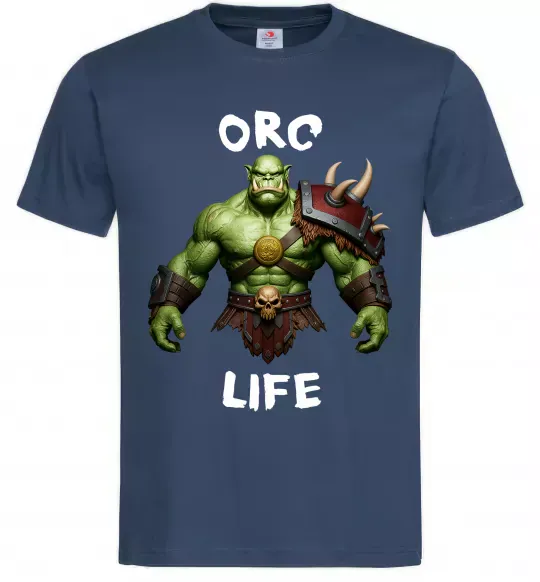 Чоловіча футболка Warcraft Orc Life Темно-синій фото
