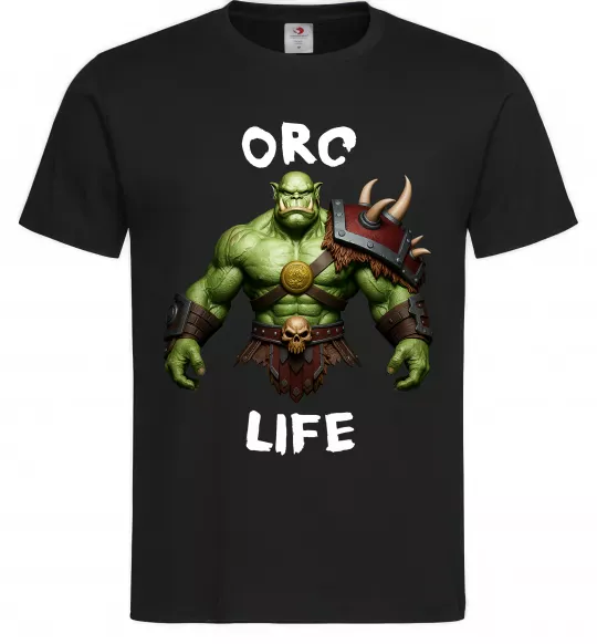 Чоловіча футболка Warcraft Orc Life Чорний фото