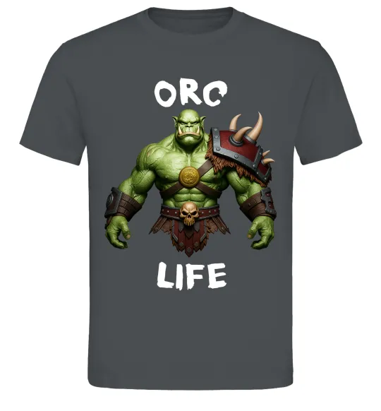 Чоловіча футболка Warcraft Orc Life Графіт фото